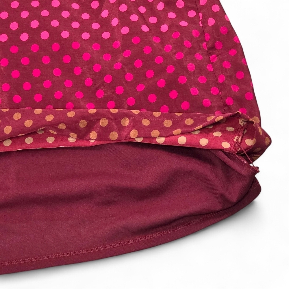 Old Navy Maroon, Brown, Pink Polka Dot Dress 3/4 Sleeves Valentine's Size XL NWT - Picture 7 of 11